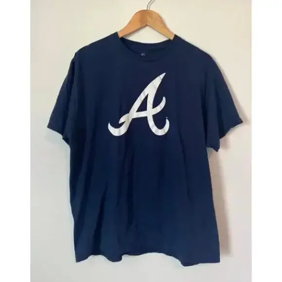 MLB ATLANTA BRAVES Acuna Jr #13 Blue Short Sleeve T-Shirt - Picture 1 of 3